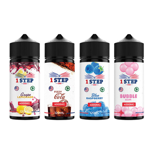 1 Step CBD 4000mg 120ml Organic Hemp Lab-Tested CBD Vape Juice [80VG/20PG]