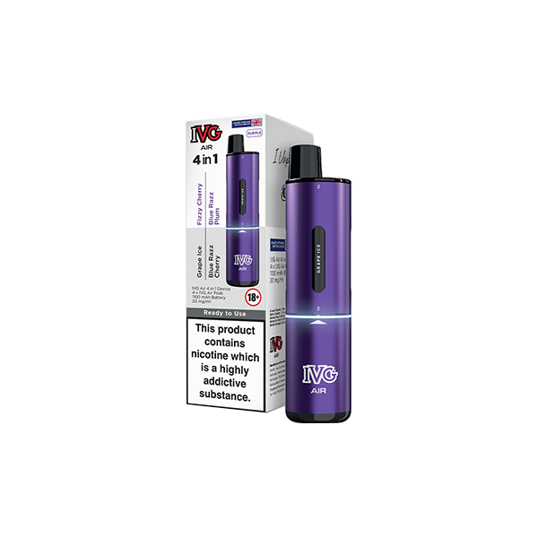 20mg IVG Air 4 in 1 Disposable Rechargeable Pod Vape 2400 Puffs