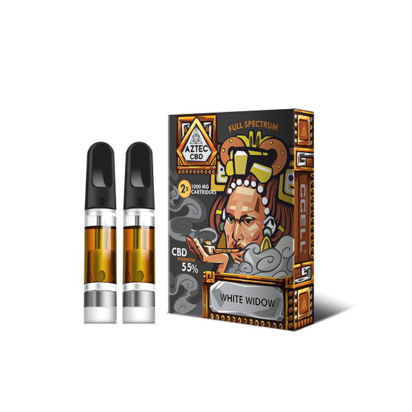 Aztec CBD 2 x 1000mg 1ml Vape Cartridges