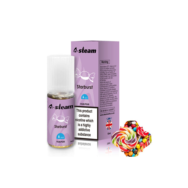 A-Steam Fruit Flavours 10ml 3mg Vape Juice [50VG/50PG]