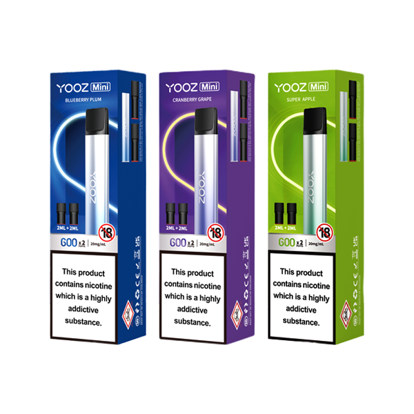 Yooz 20mg Mini Rechargeable Vape + 2x 600 Puff Pods