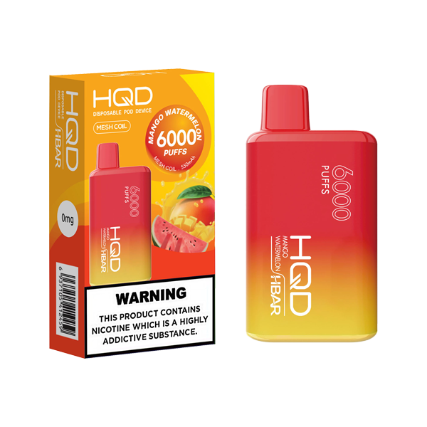 HQD HBAR Disposable Vape 6000 Puffs Zero Nicotine