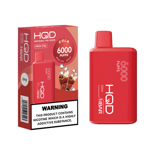 HQD HBAR Disposable Vape 6000 Puffs Zero Nicotine