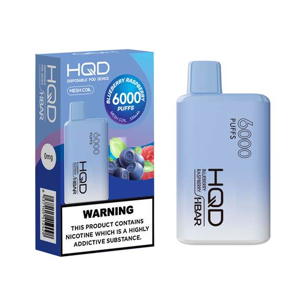 HQD HBAR Disposable Vape 6000 Puffs Zero Nicotine