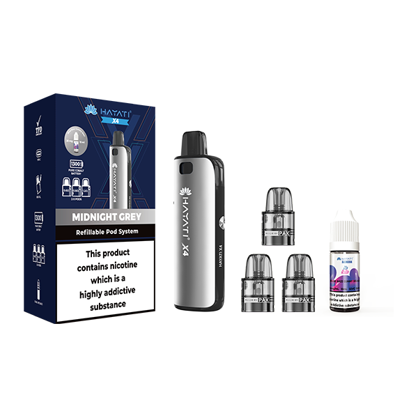 Hayati X4 Pod Vape 20mg Nic Salts + 3x Refillable Pods