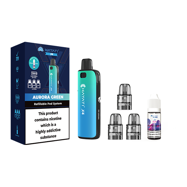 Hayati X4 Pod Vape 20mg Nic Salts + 3x Refillable Pods