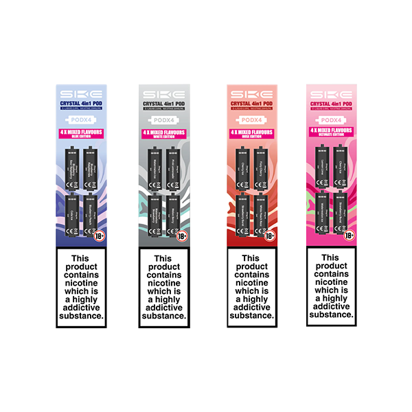 SKE Crystal 20mg 4in1 Vape 2400 Puffs Replacement Pods