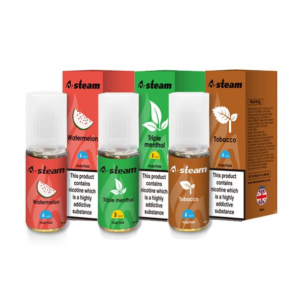 A-Steam Fruit Flavours 12MG 10ml (50VG/50PG) - vape store