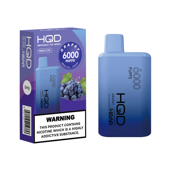 HQD HBAR Disposable Vape 6000 Puffs Zero Nicotine